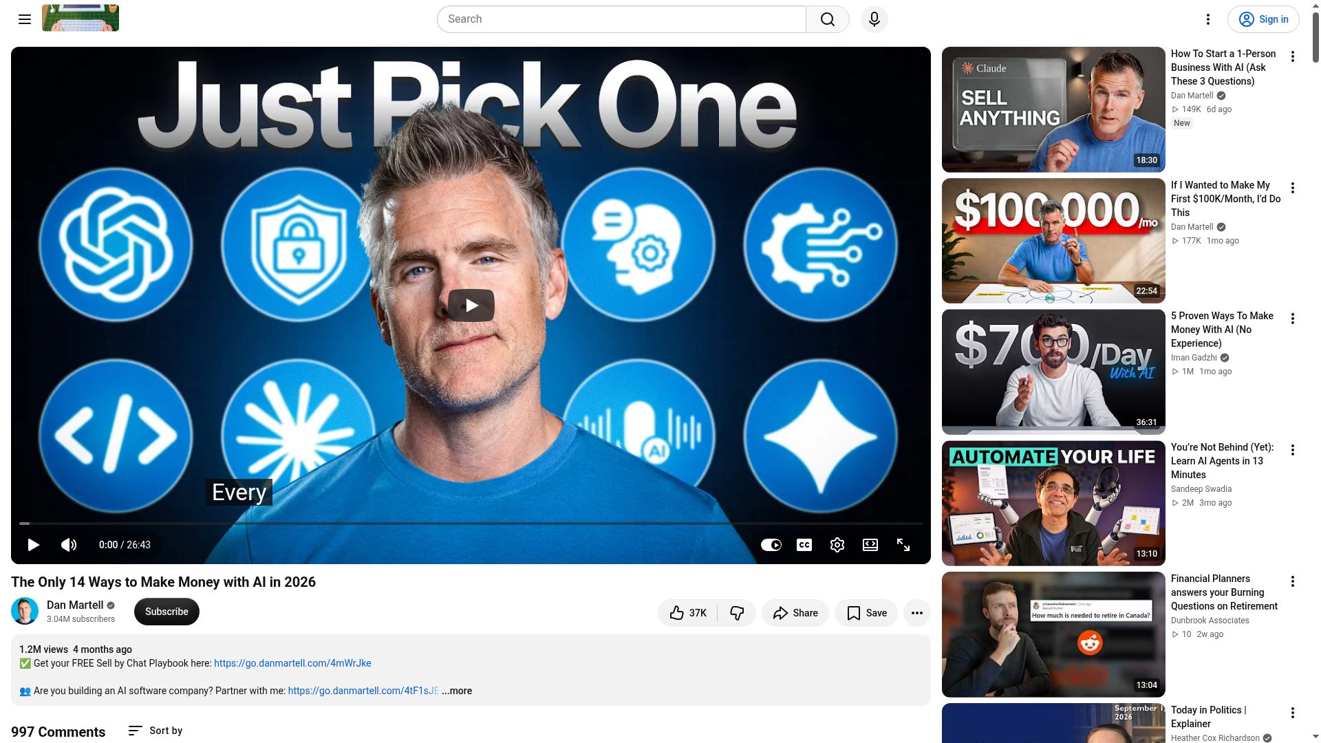 A person working on a laptop with an AI assistant icon, symbolizing how to make money with AI side hustles.