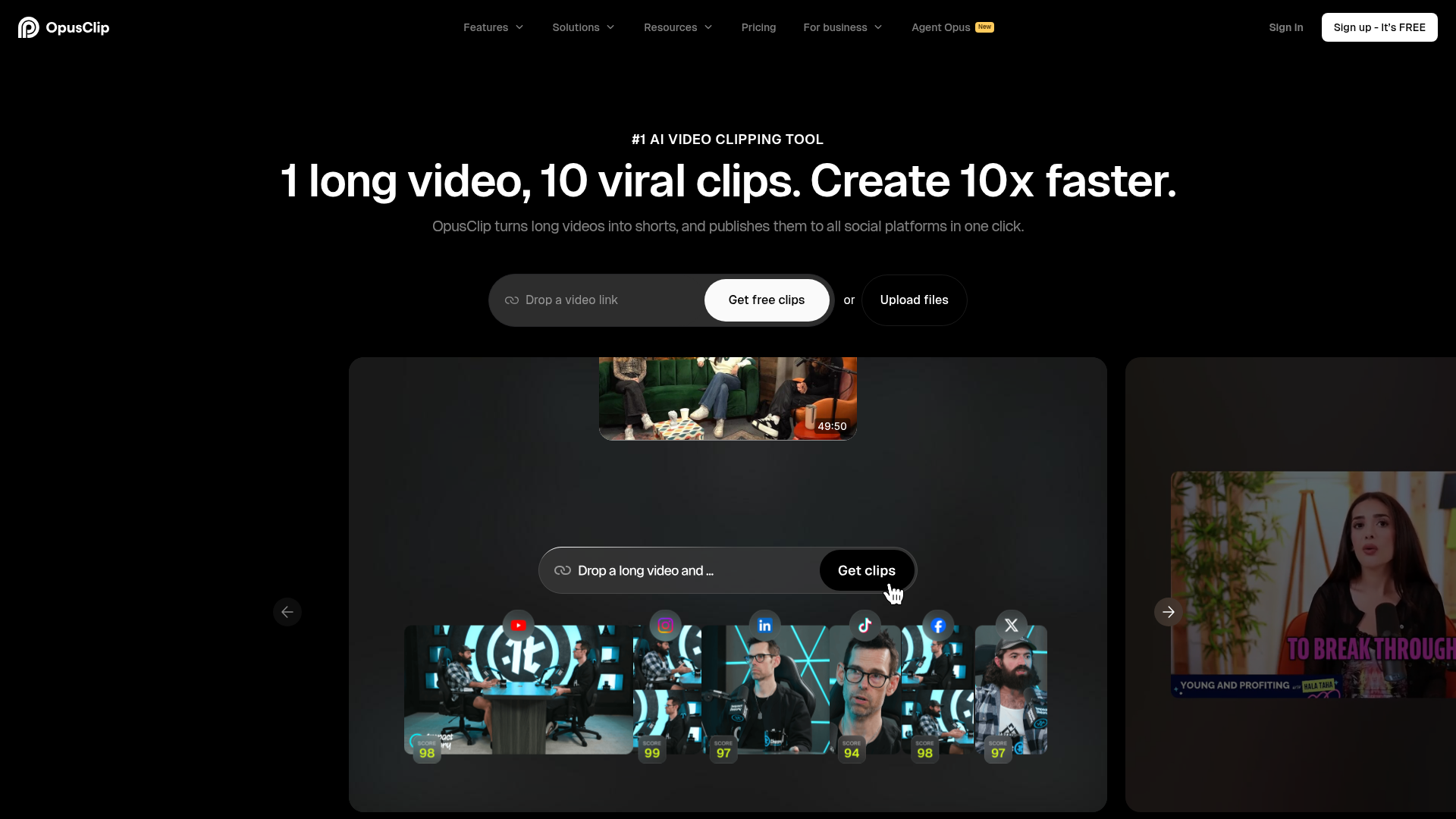 OpusClip screenshot