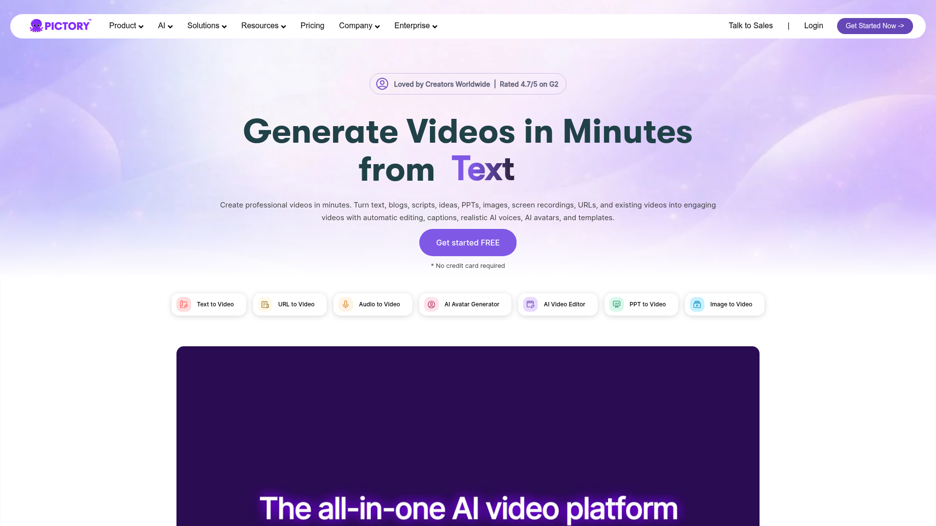Pictory screenshot